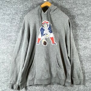 NFL Pro Line New England Patriots Hoodie Mens XL Gray Pat Patriot Throwback NFL